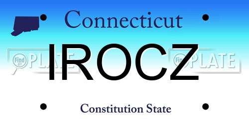 IROCZ Connecticut License Plate