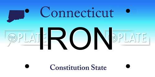 IRON Connecticut License Plate
