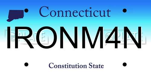 IRONM4N Connecticut License Plate