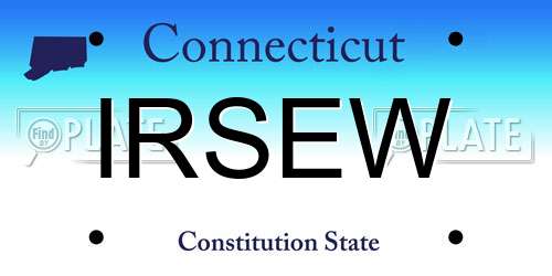 IRSEW Connecticut License Plate