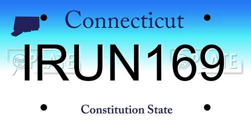 IRUN169 Connecticut License Plate