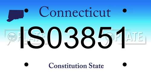 IS03851 Connecticut License Plate