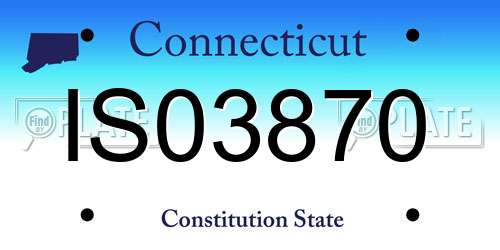 IS03870 Connecticut License Plate