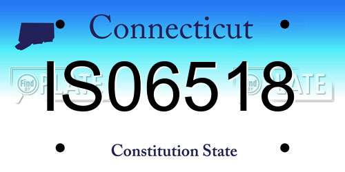 IS06518 Connecticut License Plate