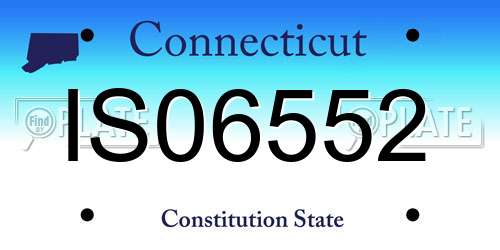 IS06552 Connecticut License Plate