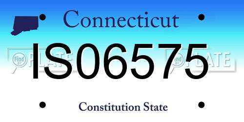 IS06575 Connecticut License Plate