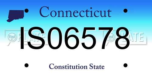 IS06578 Connecticut License Plate