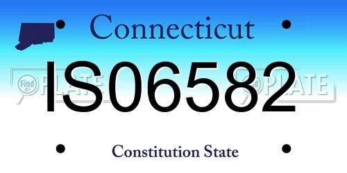 IS06582 Connecticut License Plate
