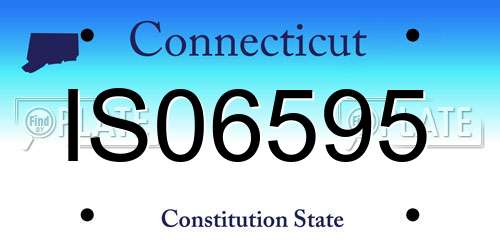 IS06595 Connecticut License Plate
