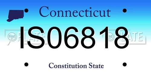 IS06818 Connecticut License Plate