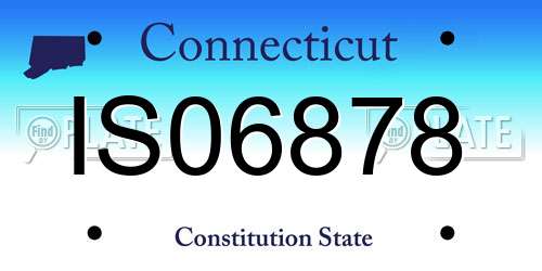 IS06878 Connecticut License Plate