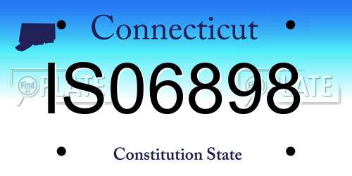 IS06898 Connecticut License Plate