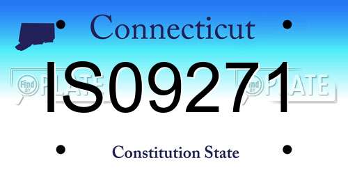 IS09271 Connecticut License Plate