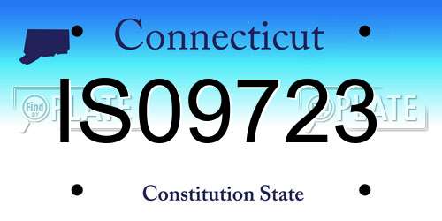 IS09723 Connecticut License Plate