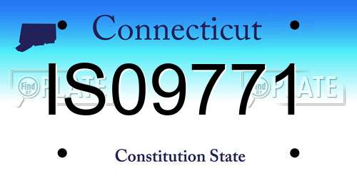 IS09771 Connecticut License Plate