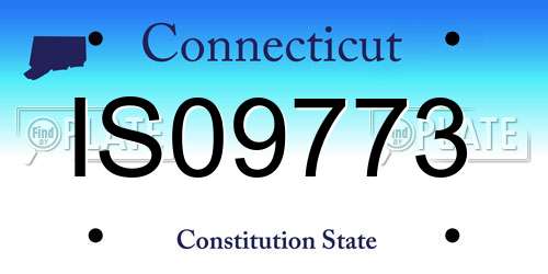 IS09773 Connecticut License Plate
