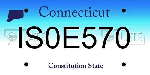 IS0E570 Connecticut License Plate