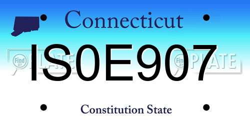 IS0E907 Connecticut License Plate