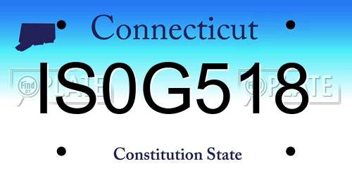 IS0G518 Connecticut License Plate