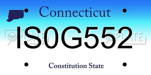 IS0G552 Connecticut License Plate