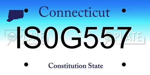 IS0G557 Connecticut License Plate