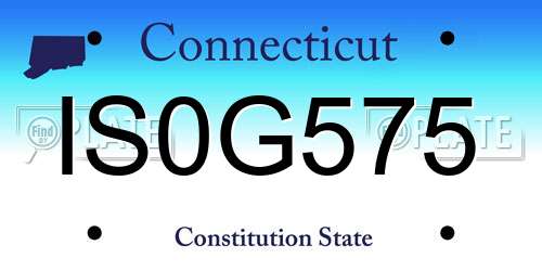 IS0G575 Connecticut License Plate