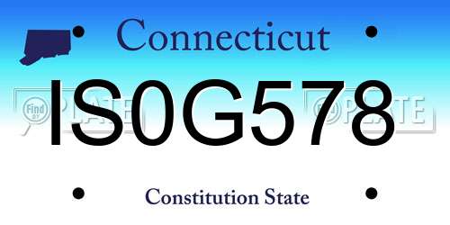IS0G578 Connecticut License Plate