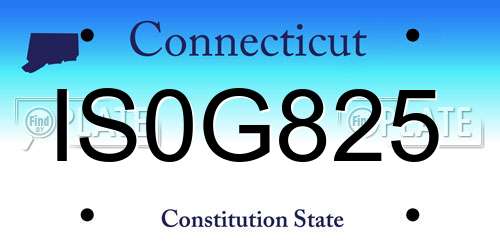 IS0G825 Connecticut License Plate