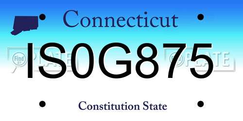 IS0G875 Connecticut License Plate