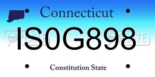 IS0G898 Connecticut License Plate