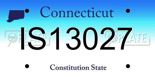 IS13027 Connecticut License Plate