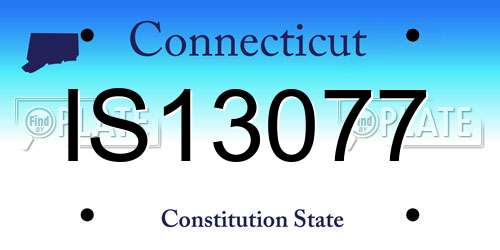 IS13077 Connecticut License Plate