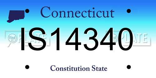 IS14340 Connecticut License Plate
