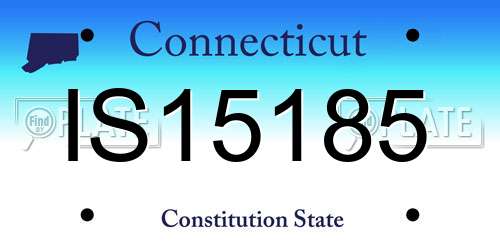 IS15185 Connecticut License Plate