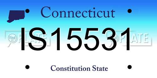 IS15531 Connecticut License Plate