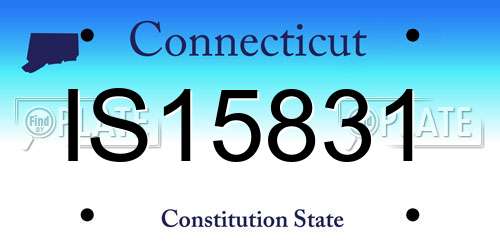 IS15831 Connecticut License Plate