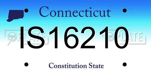 IS16210 Connecticut License Plate