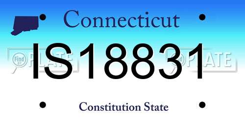 IS18831 Connecticut License Plate
