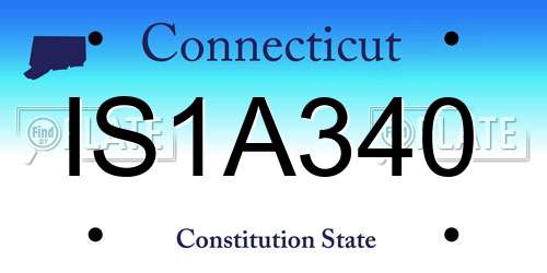 IS1A340 Connecticut License Plate