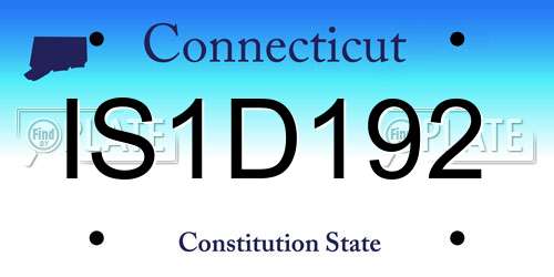 IS1D192 Connecticut License Plate