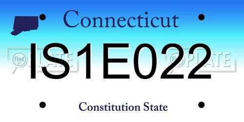 IS1E022 Connecticut License Plate