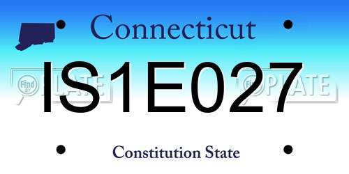 IS1E027 Connecticut License Plate