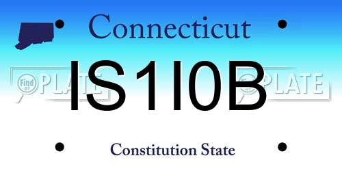 IS1I0B Connecticut License Plate