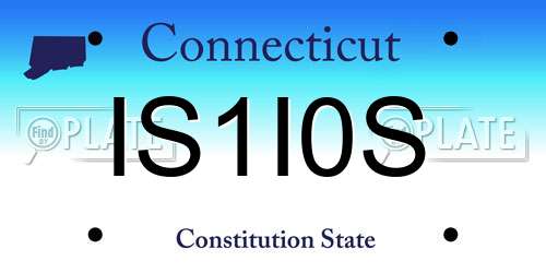 IS1I0S Connecticut License Plate