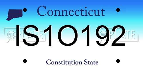 IS1O192 Connecticut License Plate