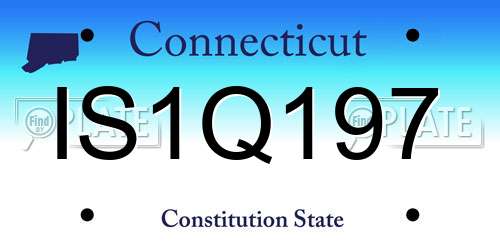 IS1Q197 Connecticut License Plate