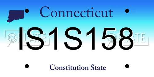 IS1S158 Connecticut License Plate