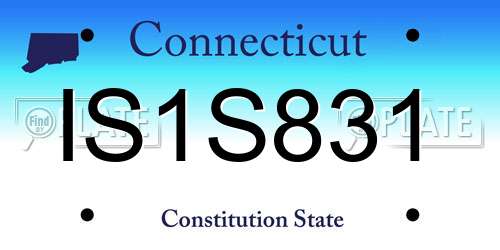 IS1S831 Connecticut License Plate