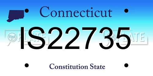 IS22735 Connecticut License Plate