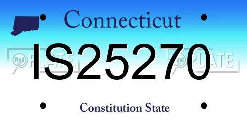 IS25270 Connecticut License Plate